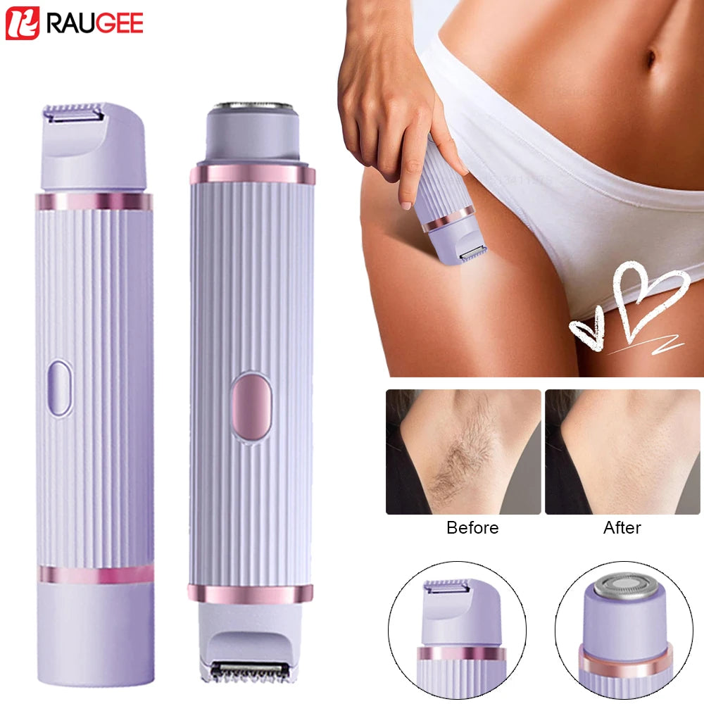 Tondeuse à barbe 2 en 1 rasoir électrique pour femmes Double tête épilation du corps aisselles Bikini tondeuse à barbe rasoir électrique