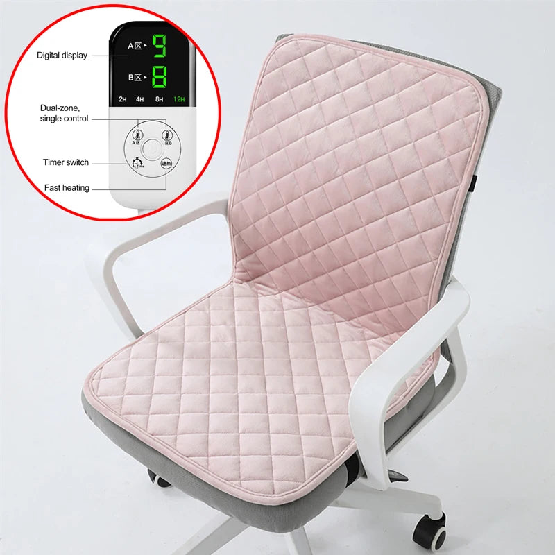 Coussin de siège chauffant électrique 45x90cm, tapis chauffant pour chaise de bureau, minuterie intelligente, coussin chauffant pour l'hiver, coussin de dossier intégré 220V