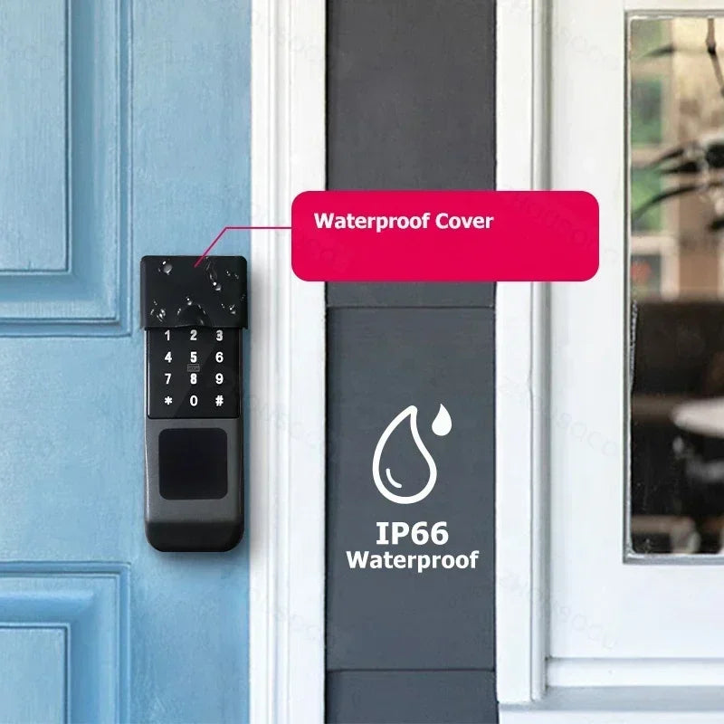 Serrure de porte intelligente électronique sans clé, serrure à empreintes digitales, étanche, Tuya, télécommande WiFi, Bluetooth, carte d'application TTLock, code numérique