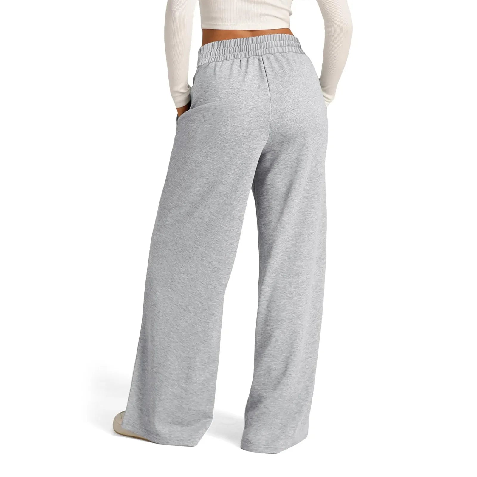 Pantalon de survêtement en polaire pour femmes, Streetwear, taille haute, ample, décontracté, droit, Sport, jambes larges, Baggy, jogging