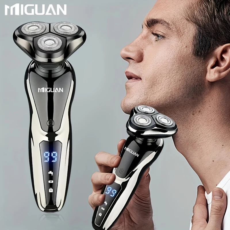 Rasoir électrique pour hommes, rasoir électrique 3 en 1, tondeuse à poils de nez, rasoir Portable rechargeable par USB, lame flottante 3D numérique