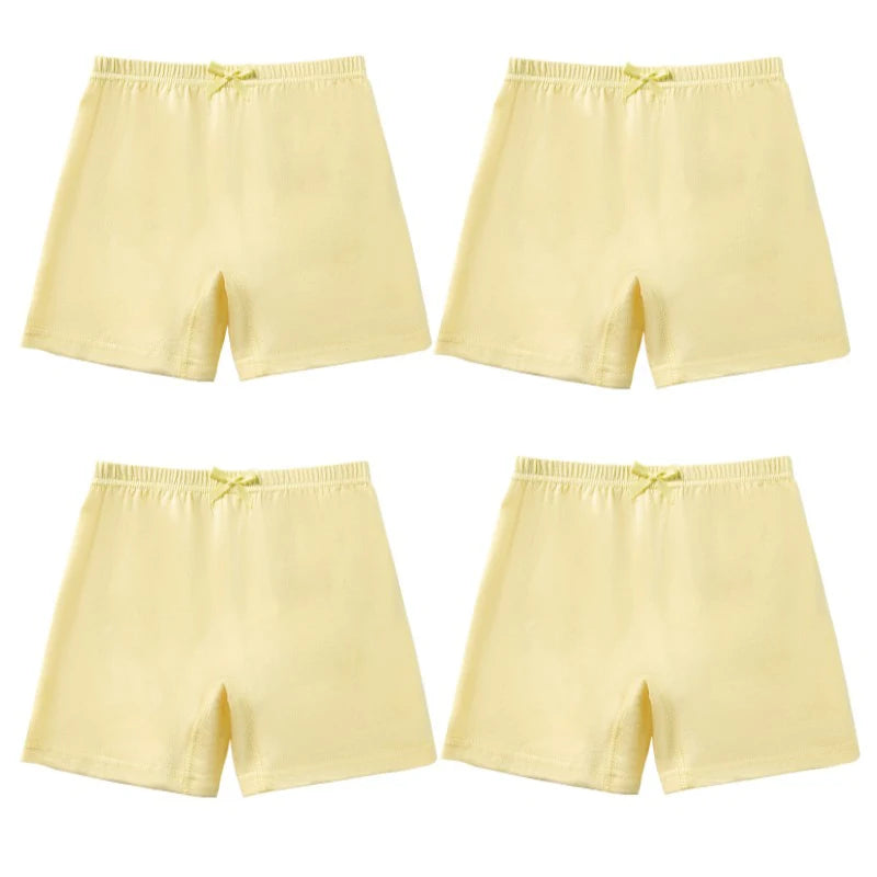 Culottes pour enfants filles, 4 pièces, pantalons de sécurité respirants en coton doux, sous-vêtements de couleur unie, Leggings quatre saisons à la mode pour 2 à 13 ans