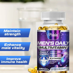 Supplément multivitaminique pour hommes avec vitamines A, B12, C, D et E pour soutenir l'énergie et le zinc pour soutenir la santé immunitaire nutraceutique