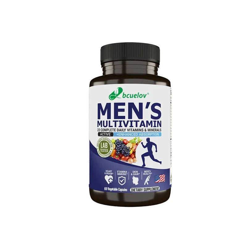 Bcuelov Suppléments vitamines et minéraux pour hommes – 26 combinaisons pour soutenir la santé immunitaire globale, végétalien