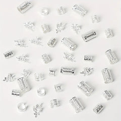 40 pièces/ensemble accessoires de cheveux Loc bijoux de cheveux pour tresses style de cheveux bricolage anneaux de cheveux creux en métal pour diverses décorations/accessoires