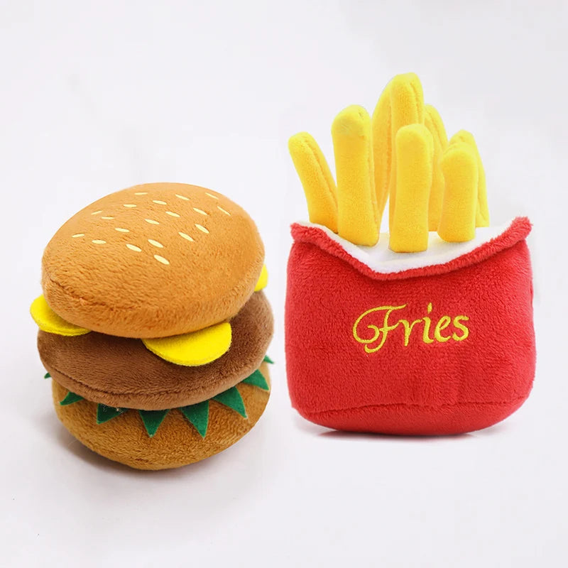 Ensemble de 7 jouets sonores pour chiots, en peluche, à mâcher, collations aux fruits et légumes, adaptés aux jeux mignons