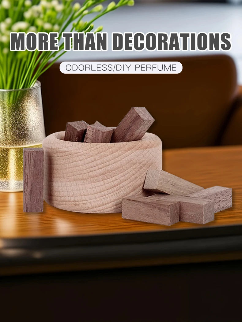 Diffuseur d'arôme en bois sans parfum, accessoires pour la maison, décoration de chambre, ornements en bois, aromathérapie, voiture, étiquettes d'air, décorations