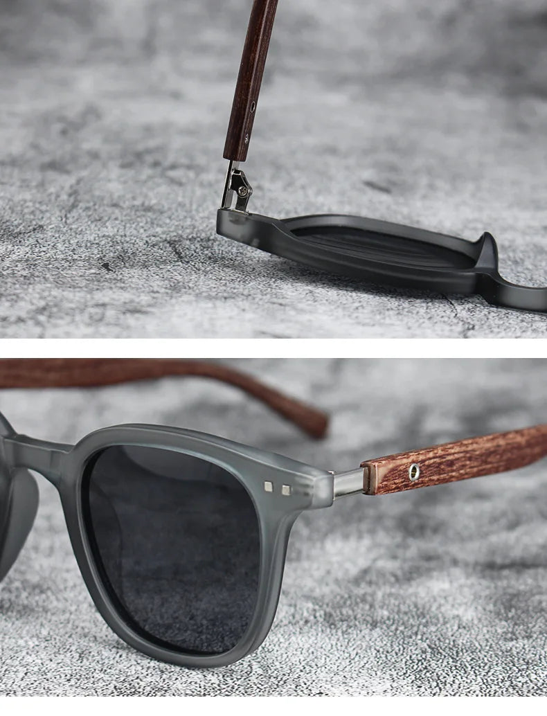 Nouveaux hommes Vintage cadre en bois lunettes de soleil marque classique carré lunettes de soleil revêtement lentille conduite lunettes pour femmes mâle
