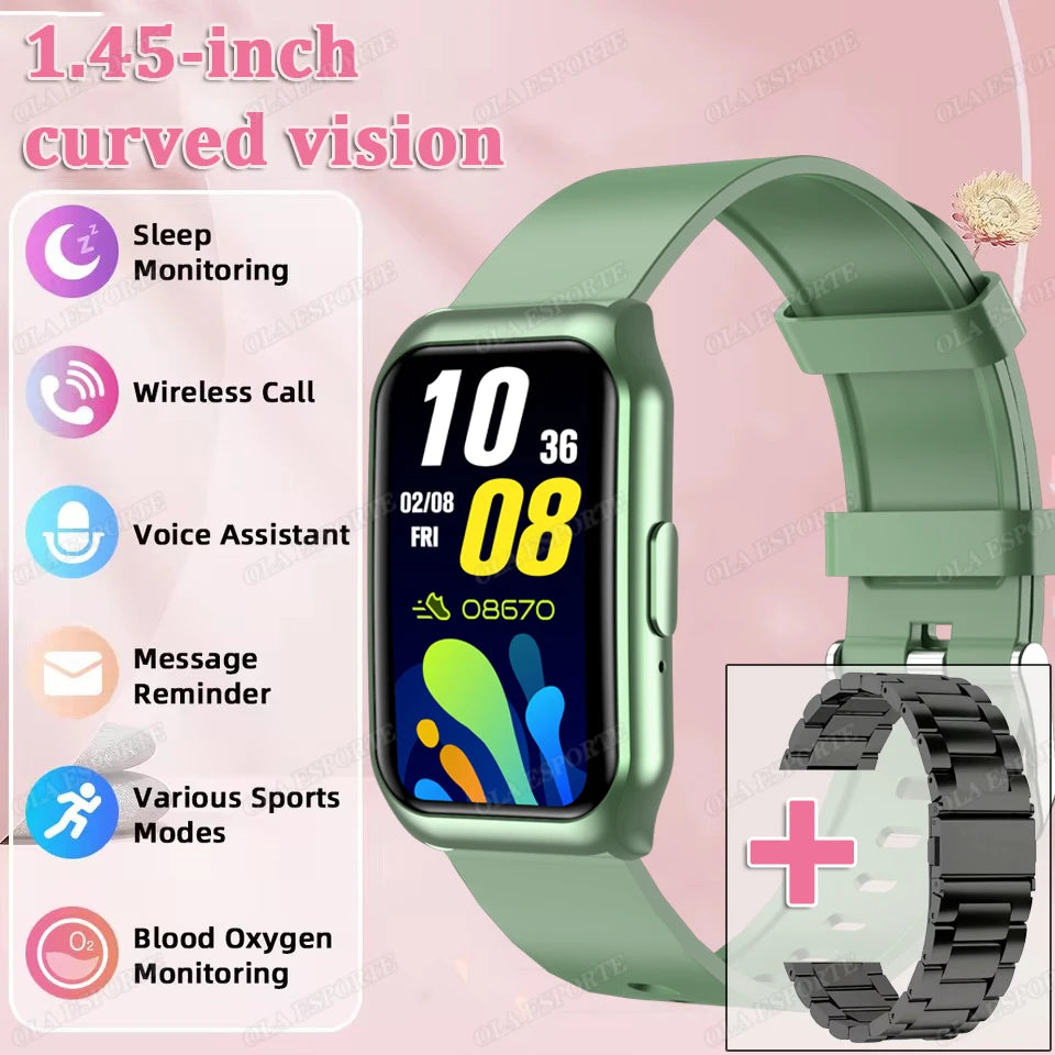Nouveau écran incurvé montre intelligente 2025 pour montre de santé fréquence cardiaque sang oxygène/pression moniteur de sommeil sport étanche Smartwatch