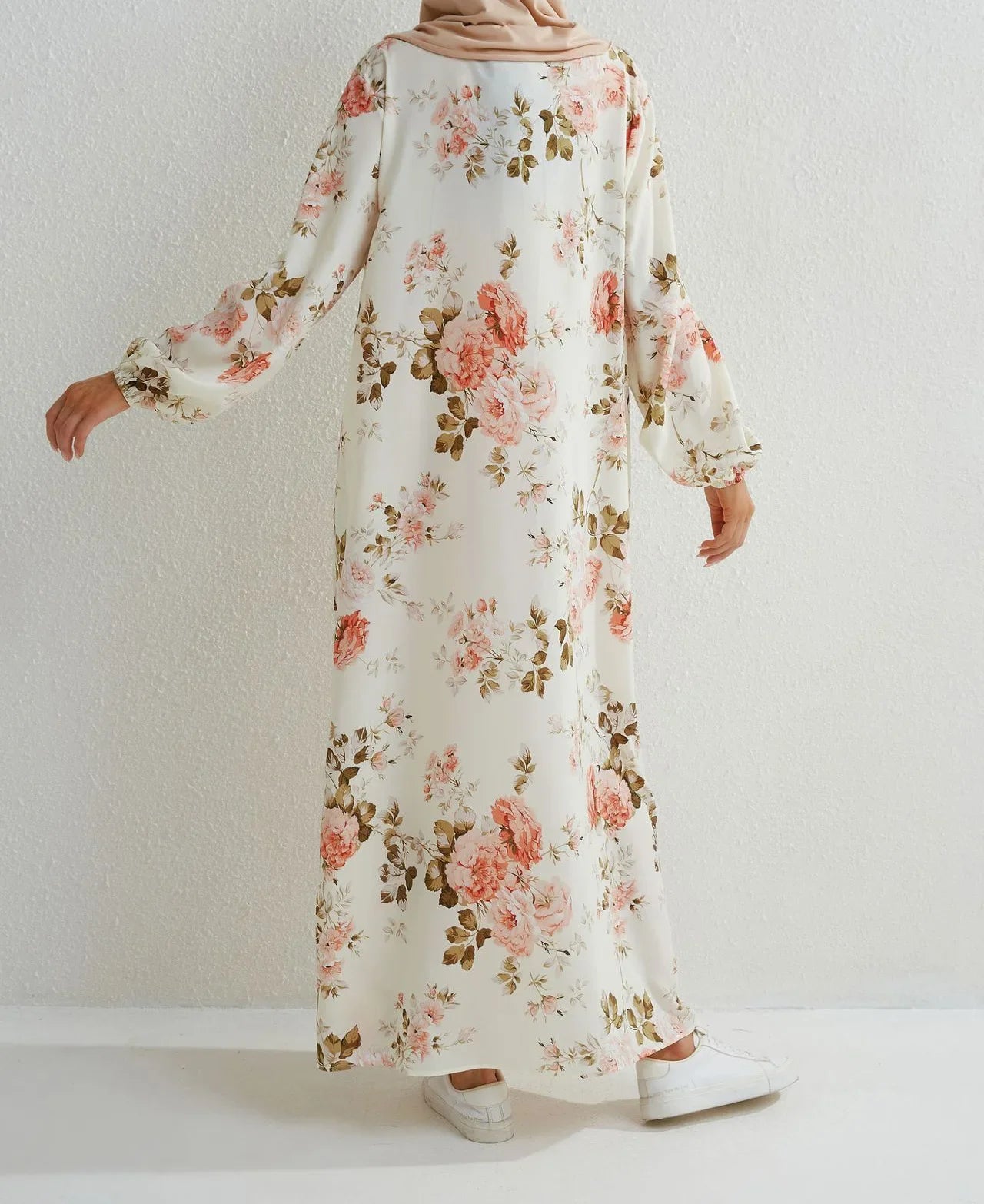 Women's Pop Eid Muslim Abaya Ramadan Moroccan Arabic Pockets Long Floral Dress Dubai Caftan Islamic Abayas Zippers Casual Dresses