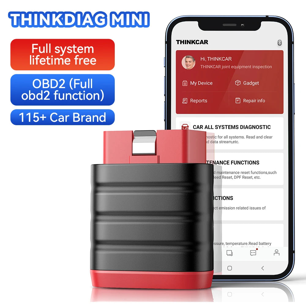 THINKCAR ThinkDiag Mini Scanner automobile OBD2, outils de Diagnostic de voiture, lecteur de Code OBD, diagnostic de tous les systèmes, mise à jour gratuite à vie