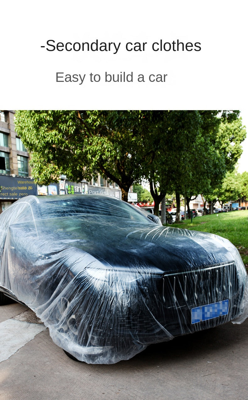Housse de protection jetable pour vêtements de voiture, protection solaire GM, anti-pluie et anti-poussière, couverture complète simple en plastique transparent