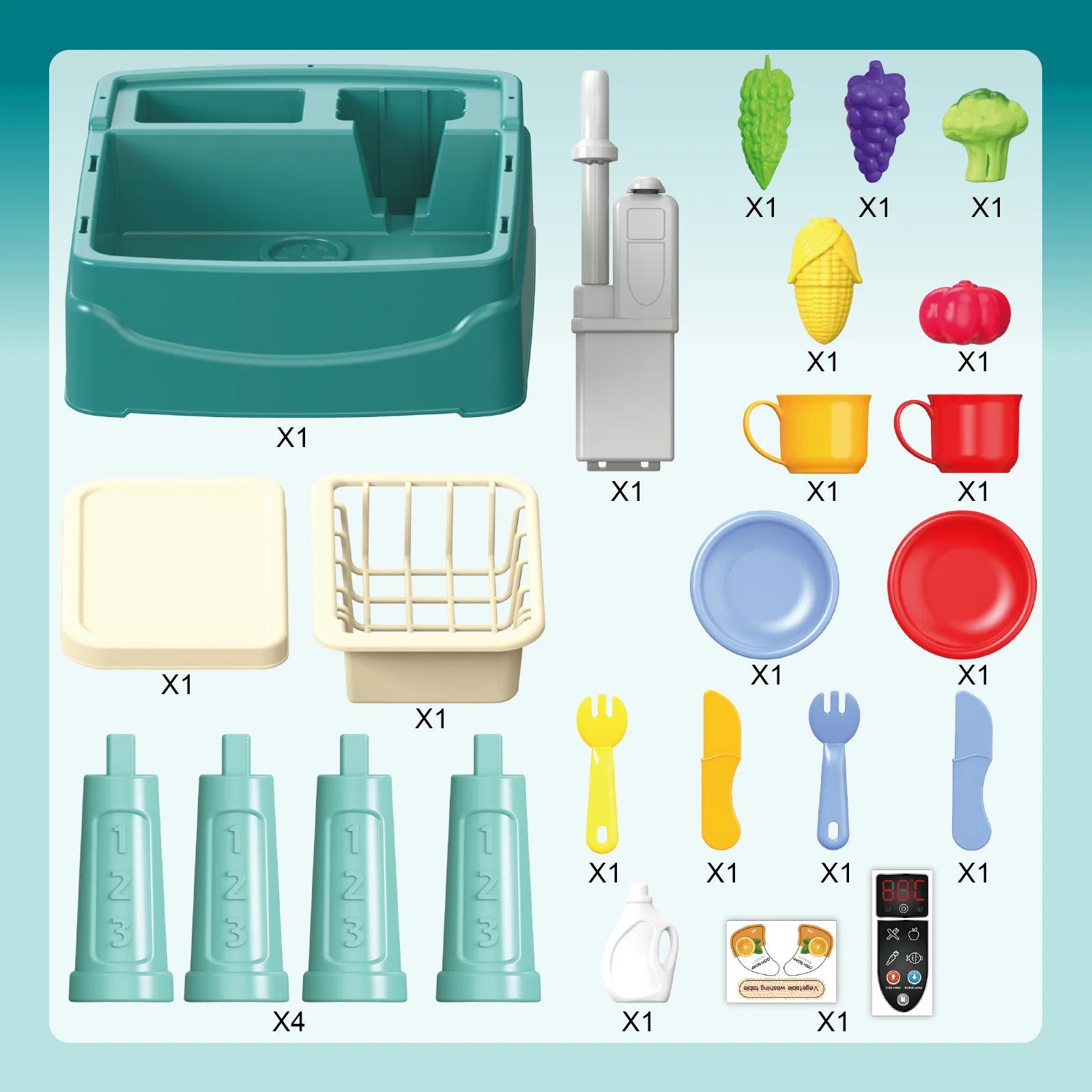 Jouets de lavage de légumes pour enfants, jeu à la maison, éducation précoce, simulation de cuisine, table à vaisselle électrique, sortie d'eau