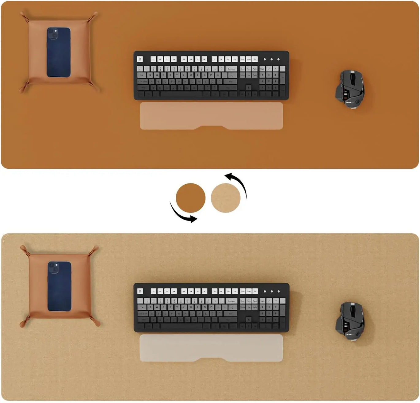 Cork leather desk mat, keyboard desk mat, large gaming mouse pad, desktop writing pad for office and home