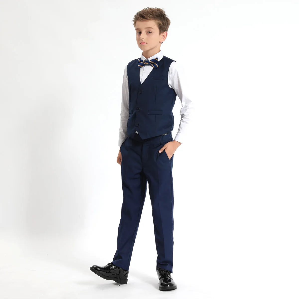 Pantalons pour enfants, uniformes scolaires noirs pour adolescents, pantalons formels à taille réglable, bleu marine, gris, vêtements cadeaux d'anniversaire