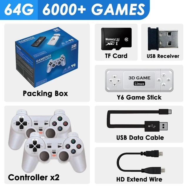 BOYHOM Y6 Console de jeu rétro 4K 60fps sortie HDMI faible latence GD10 TV bâton de jeu double poignée Console de jeu domestique Portable pour GBA