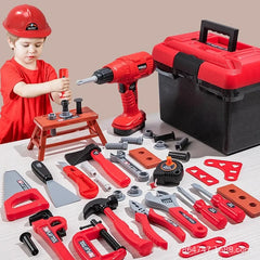 Kit de boîte à outils pour enfants, jouets éducatifs, outils de réparation de Simulation, perceuse, jeu en plastique, apprentissage, ingénierie, Puzzle, jouets cadeaux pour garçon
