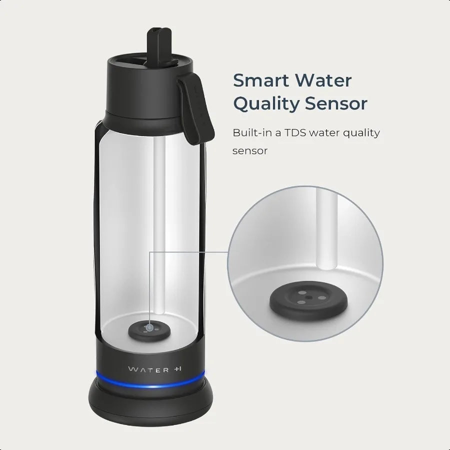 Bouteille d'eau intelligente Vita avec rappel pour boire de l'eau, bouteilles d'eau isolées sous vide sans BPA avec paille filtrante, prise Bluetooth