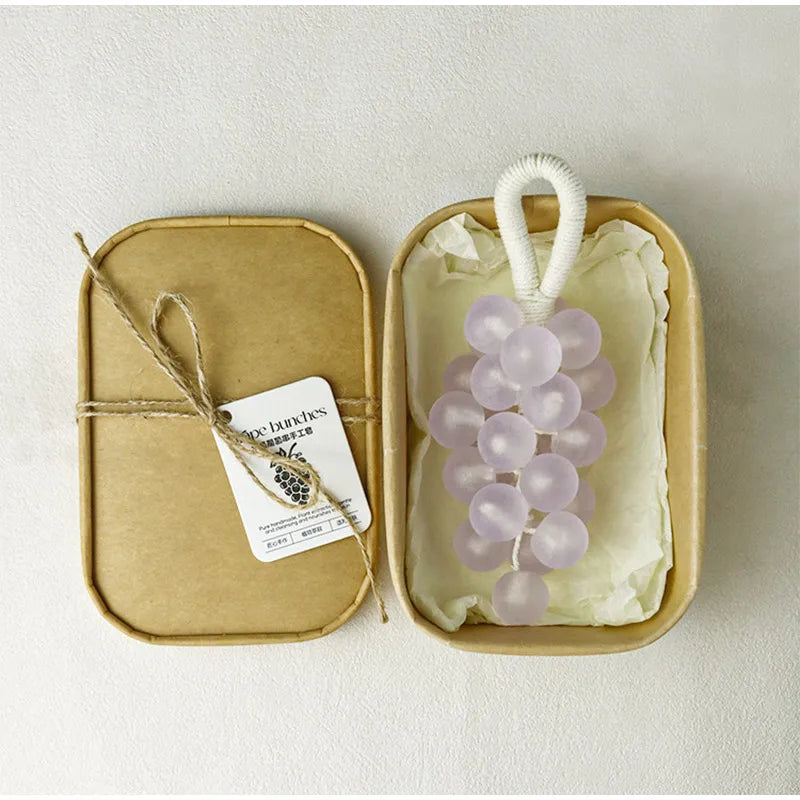 Barre de savon faite à la main, bouquets de raisin perlé, bain, lavage, nettoyage et boîte cadeau nourrissante, savon, Extraction de plantes, élimine la saleté douce