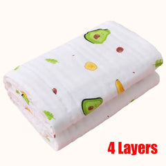 Serviette de bain pour bébé, couverture en coton pour garçon et fille, peignoir pour nouveau-né, gant de toilette en gaze à 4 couches, emmaillotage pour bébé