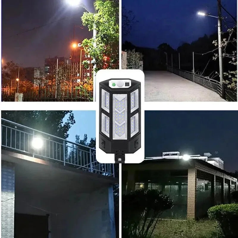 The latest solar LED light, 9900LM, outdoor solar motion sensor lamp, 4 modes, IP65 waterproof, solar garden light, street/courtyard lantern