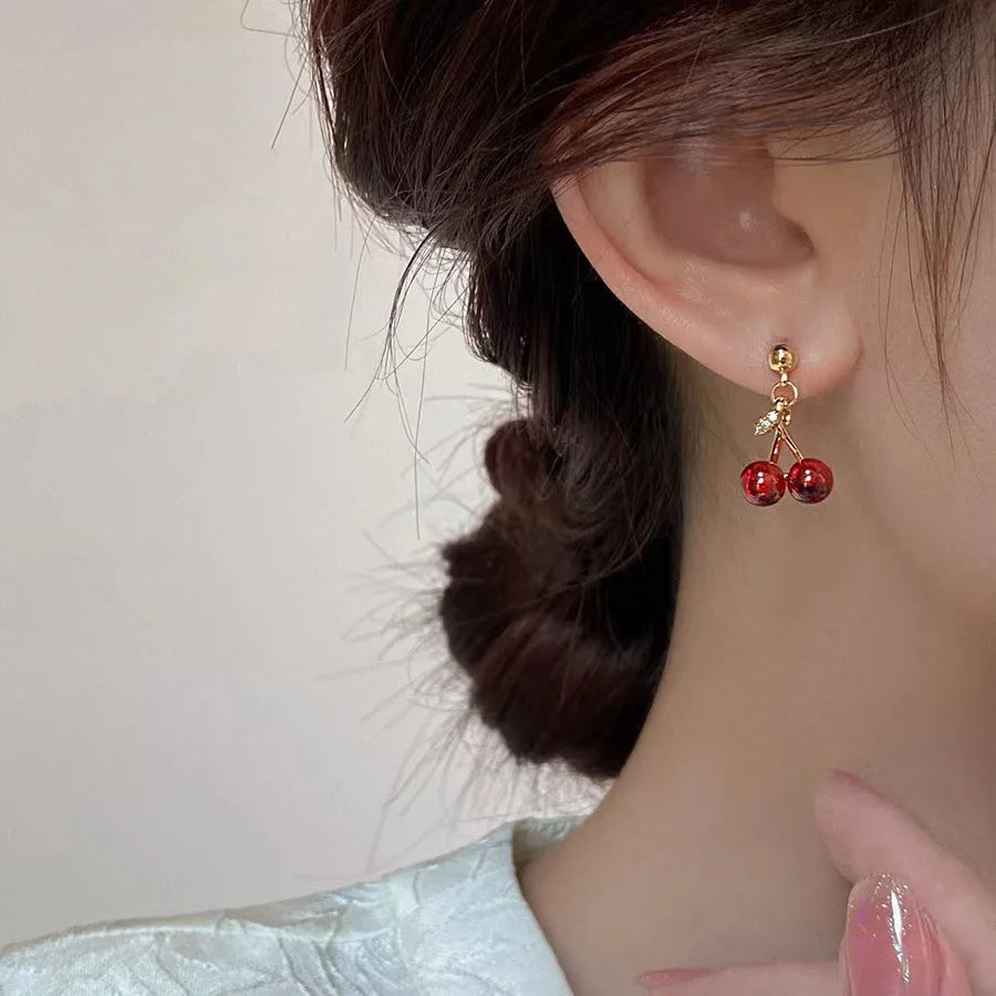 Collier de personnalité pour femme, bijoux de mariage, cadeaux d'anniversaire, vin rouge, aucun pendentif couleur or, ensemble de boucles d'oreilles, mode