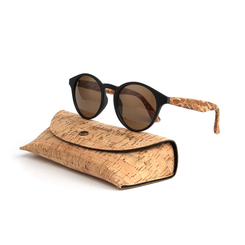 Kenbo haute qualité ronde bois bambou Grain lunettes de soleil polarisées avec étui mode femmes homme nuances lunettes de soleil en bois