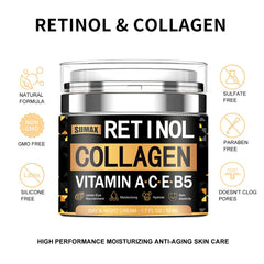 Crème anti-rides au rétinol instantané pour hommes, crème raffermissante au collagène, hydratante, blanchissante, vitamine C, produits éclaircissants pour la peau, 50ML