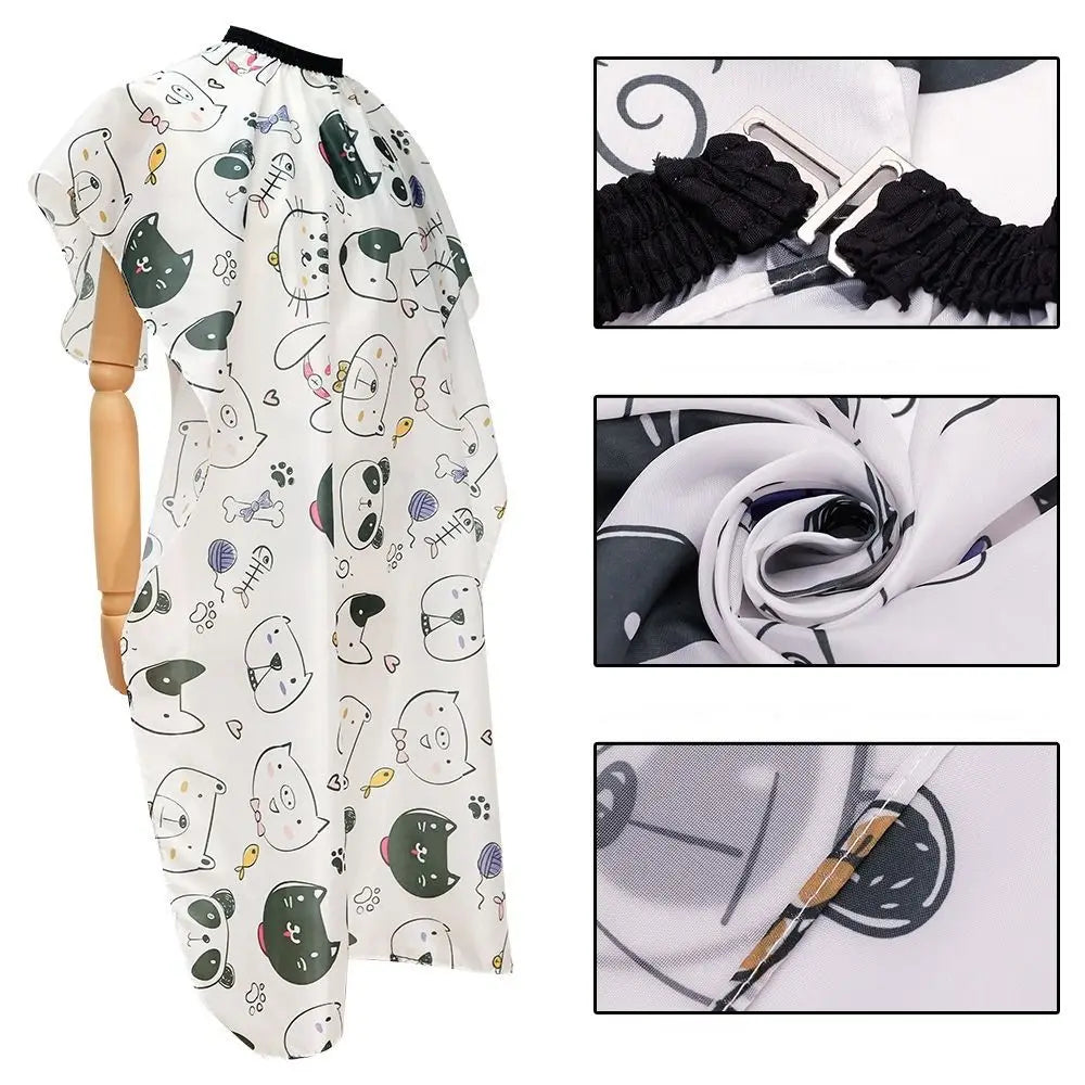 Cape de coupe de cheveux professionnelle pour enfants, dessin animé, enveloppe de barbier, Cape de coiffeur douce pour enfants, Animal Kawaii, robe de coupe imperméable