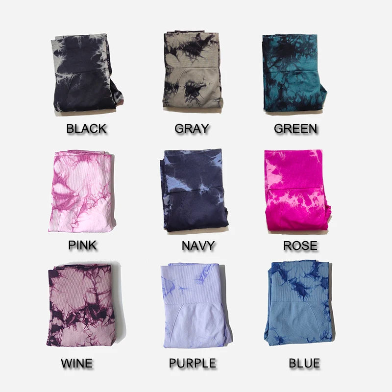 WAREBALL nouveau cravate colorant pantalons de Yoga Leggings de gymnastique femmes sans couture taille haute Push Up Sport collants Fitness entraînement Leggins