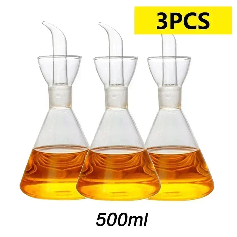 Pot d'huile en verre à haute teneur en Borosilicate, Pots d'huile et de vinaigre anti-fuite pour la cuisine, Pot de Sauce soja, réservoir d'huile, bouteille d'huile d'assaisonnement