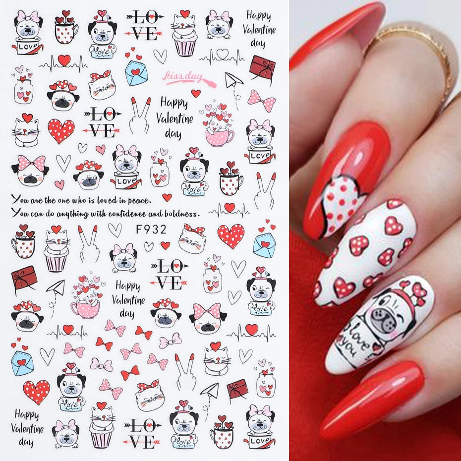 Easter bunny nail stickers, self-adhesive 3D decals, nail art supplies, cartoon character, DIY nail stickers