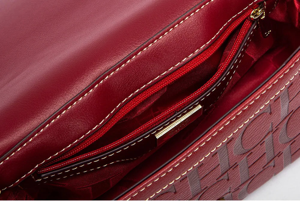 Sac à bandoulière pour femmes, marque de luxe, mode couleur unie, sac à main imprimé, Design de mode, modèle d'accessoires en métal, boucle, 2025