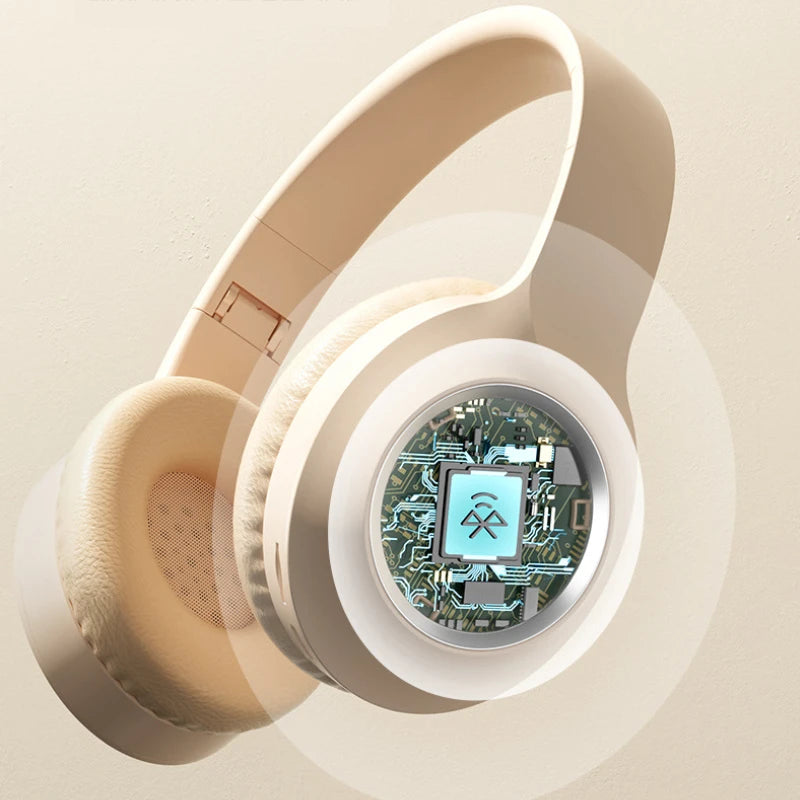 Écouteurs sans fil Bluetooth sur l'oreille casques stéréo HIFI réduction du bruit écouteurs de jeu de sport lecteur de musique avec micro cadeaux