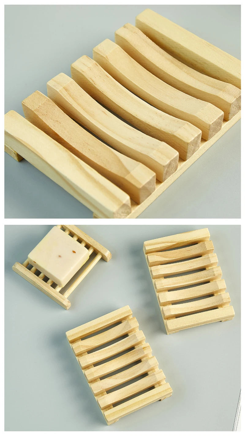 Porte-savon en bambou naturel, support de rangement de savon en bois pour salle de bain, empêche la moisissure, boîte de vidange de savon, organisateurs, accessoires de salle de bains