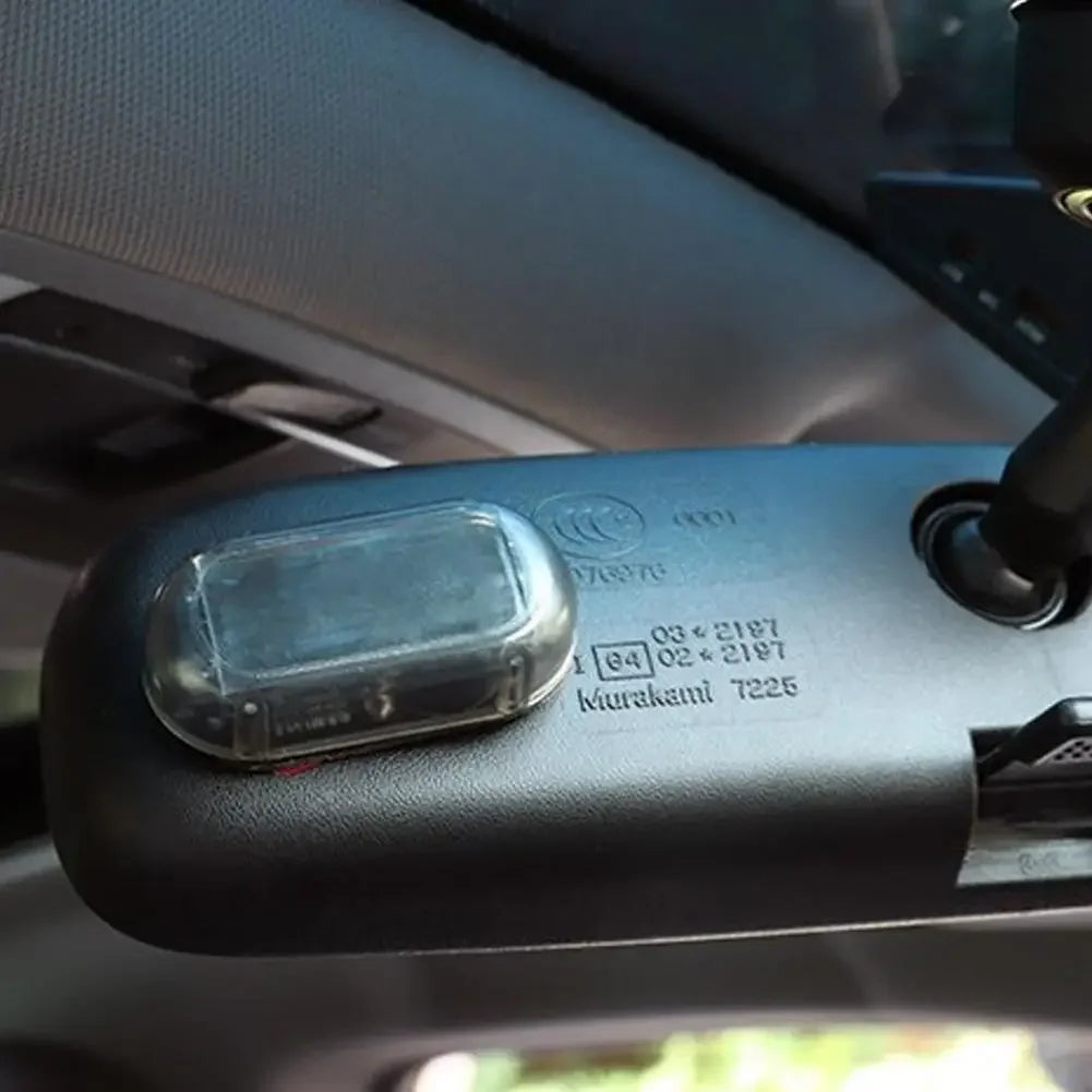 Fausse lumière de sécurité pour voiture, simulation d'alarme factice à énergie solaire, avertissement sans fil, lampe d'avertissement antivol, lumières clignotantes LED