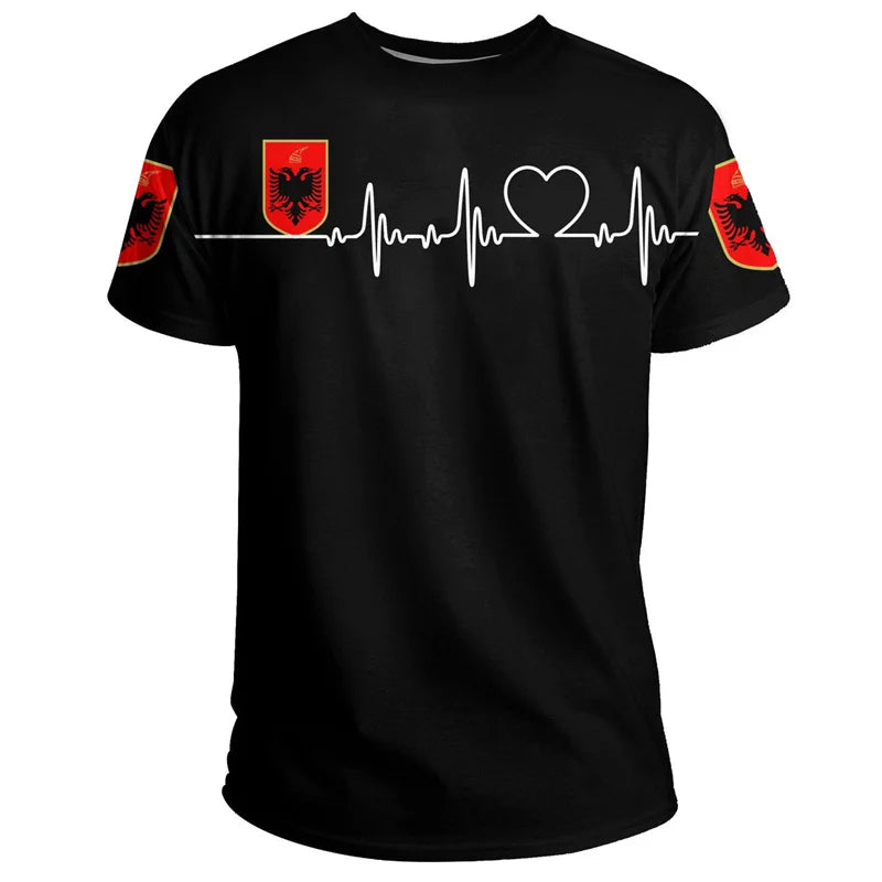 Albania Football Jersey, Football Team T-Shirt, Wholesale, Albanian Flag 3D, Graphic T-Shirts, Albanian Emblem, 2024