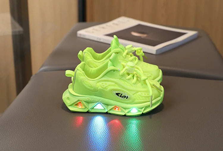 Chaussures pour bébés, baskets lumineuses et maladroites pour garçons et filles, petites et moyennes tailles, à semelles souples, nouvelle collection printemps-automne 2023