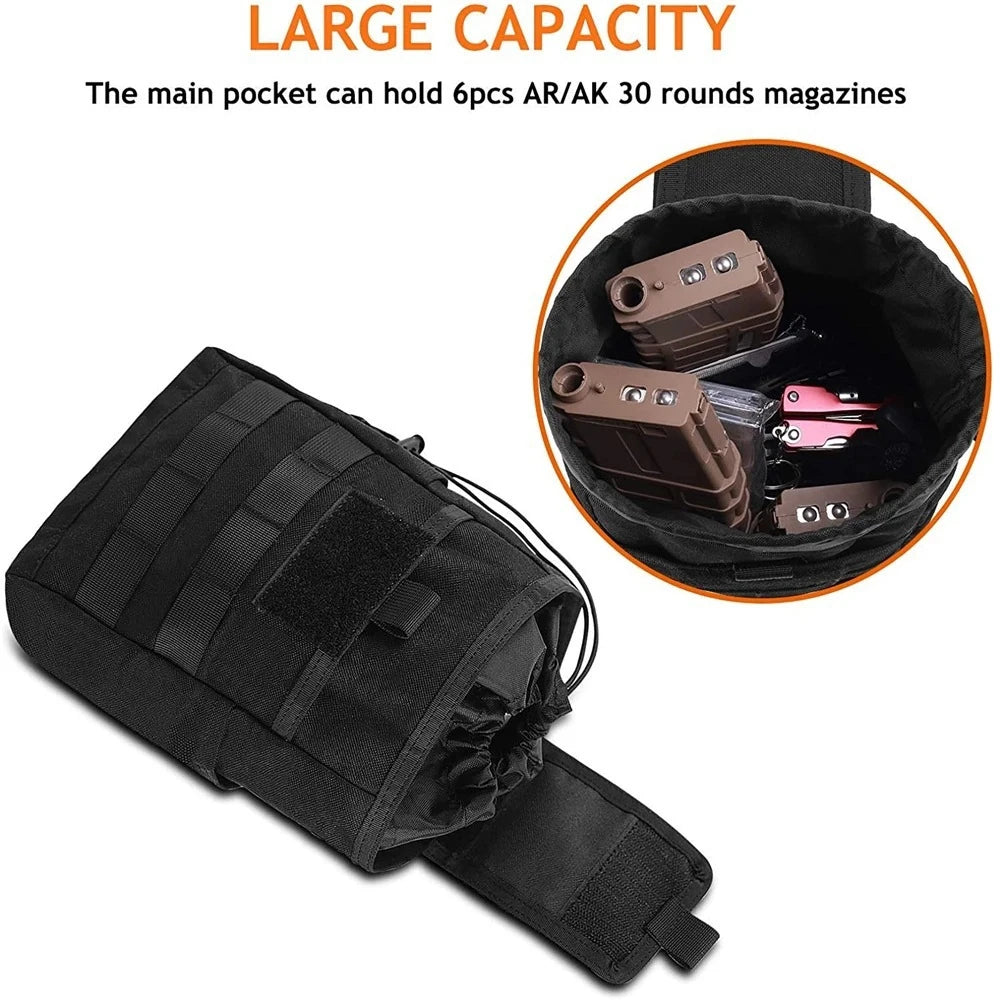 Pochette de décharge pliable Molle, sac de taille de recyclage, sacs utilitaires de chasse pour Sport de plein air, accessoire d'outil EDC, sac de récupération pliable