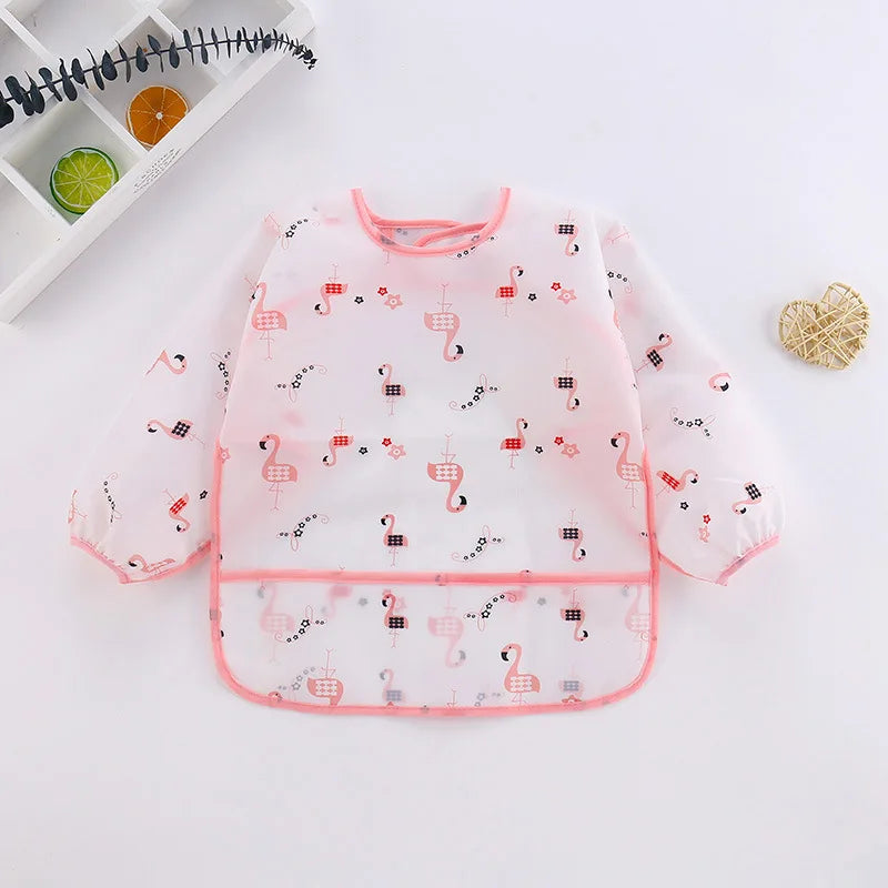 Bavoirs pour bébé, mignon, articles pour bébé, imperméable, manches longues, Smock artistique, tablier d'alimentation pour enfants