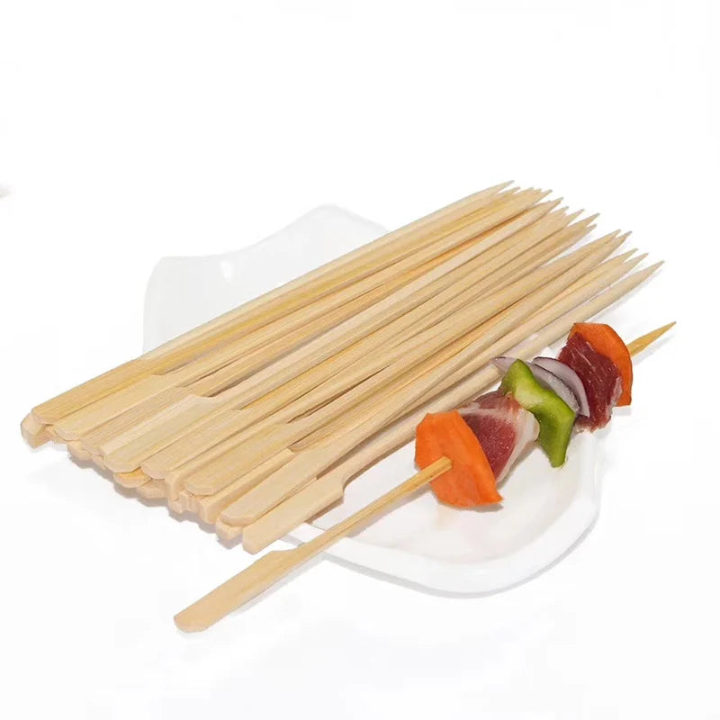 100 pièces bâtons de bambou jetables outils de Barbecue brochettes de bambou de BBQ naturel fête de Camping pour Kabob fruits Cocktail fête outils de Barbecue