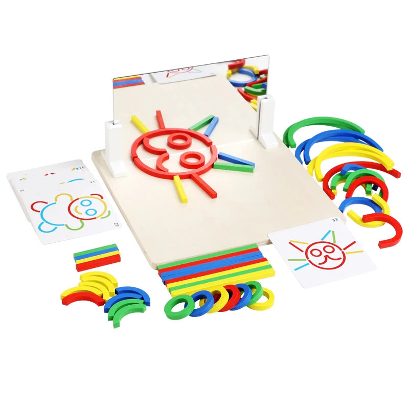 Jouets de puzzle pour l'éducation précoce des enfants, anneaux créatifs en bois, bâtons, puzzles, formation à la pensée logique abstraite, parent-enfant