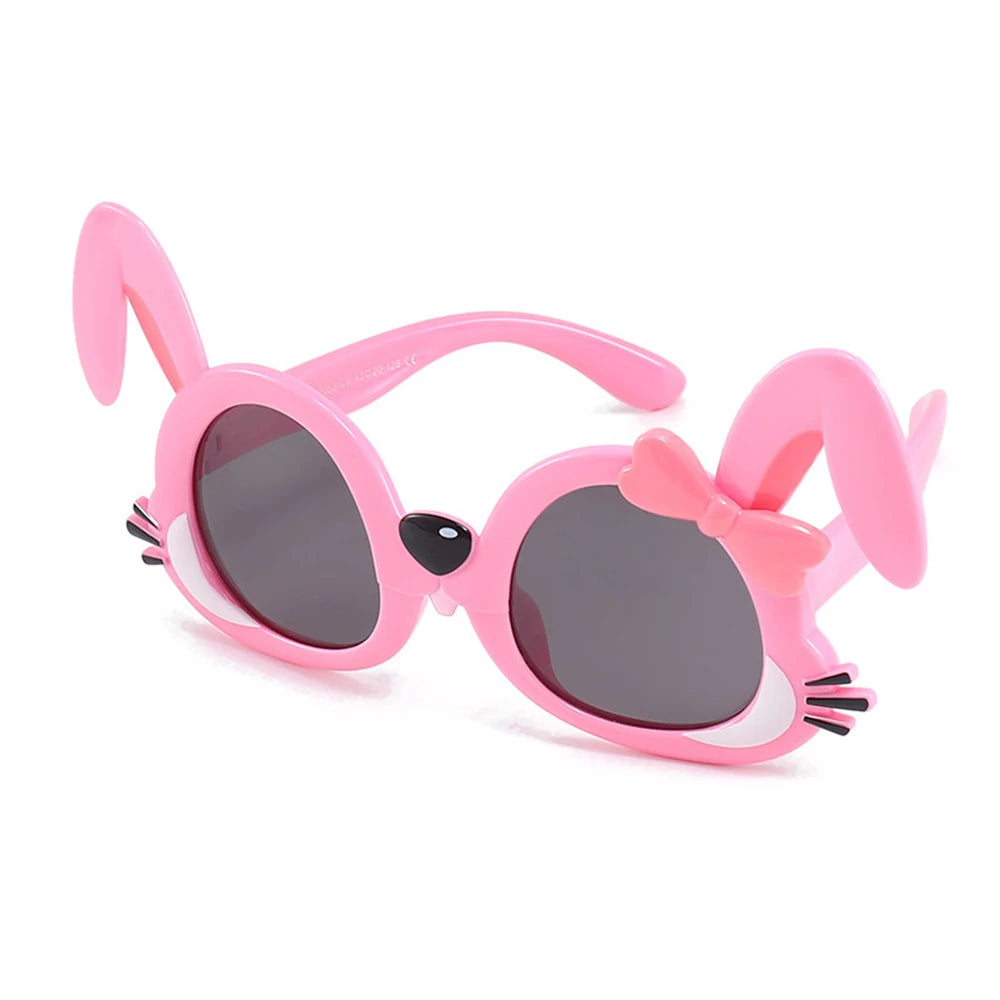 Nouvelles lunettes de soleil en forme de petit lapin pour filles, lunettes de soleil pour enfants de dessin animé étranger, photo de bébé, lunettes de soleil super mignonnes