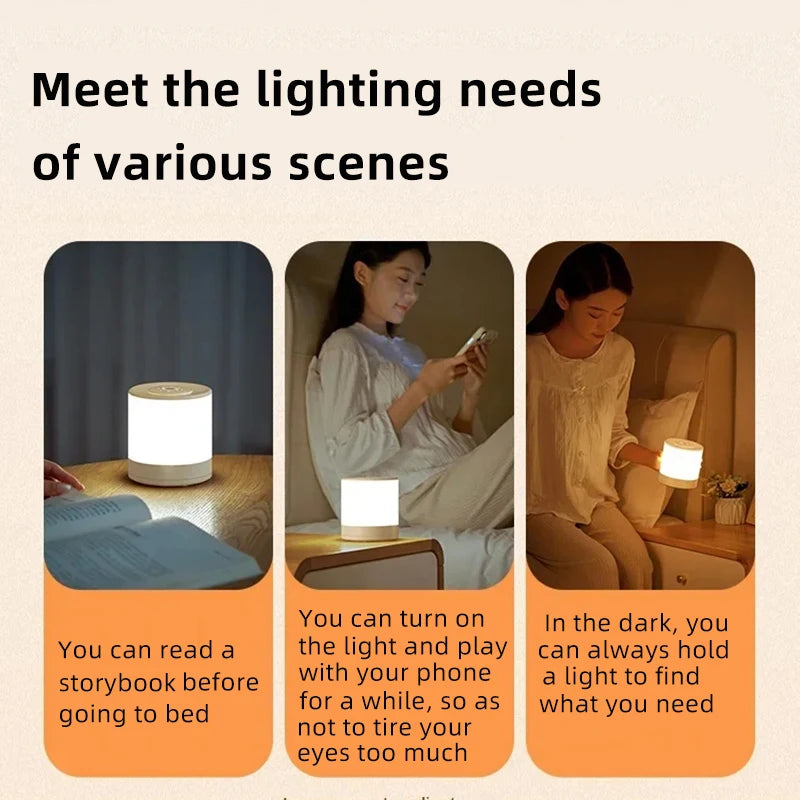 Veilleuse LED à capteur tactile pour enfants, lumière à intensité variable en continu, à côté de la lampe, chargement USB, lampe de table, veilleuse pour bébé, chambre à coucher