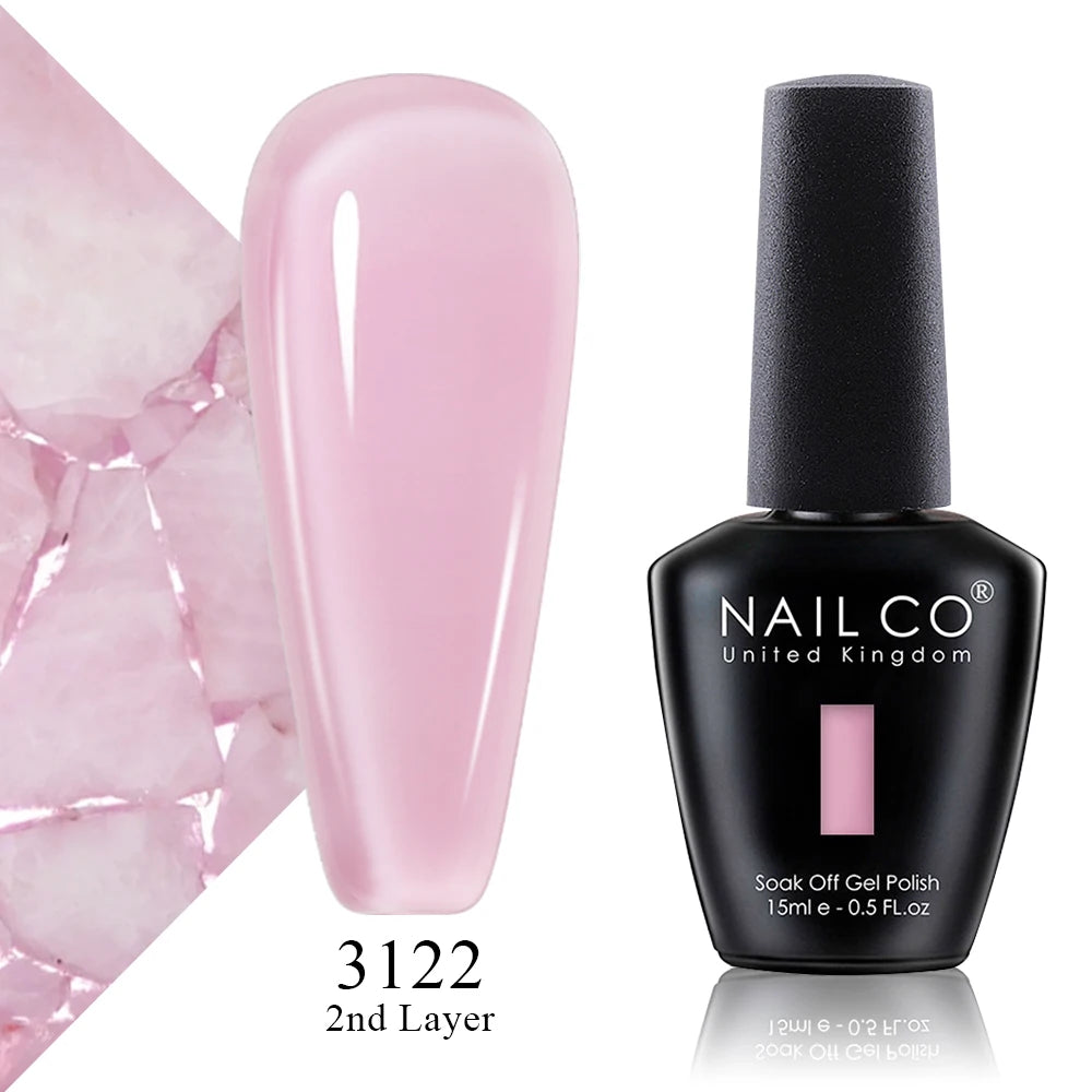 NAILCO 15ml Vernis à ongles Gel Vernis Semi Permanent UV Gel Vernis manucure Vernis Nail Art Nude Gel Poliish