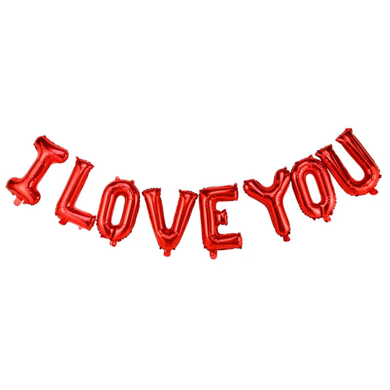 Bannière de lettres I Love You de 16 pouces, ballons de décoration Big Love pour la saison de mariage, fiançailles, cadeau de mariée, fête des mères