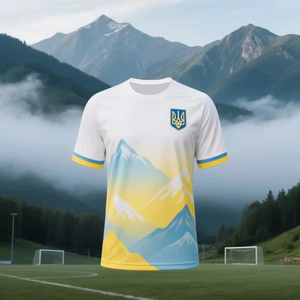 Maillot de Football ukrainien t-shirts adultes et enfants nouvelle tendance de la mode uniformes de Football imprimés numériques été hommes t-shirts de sport ukrainien