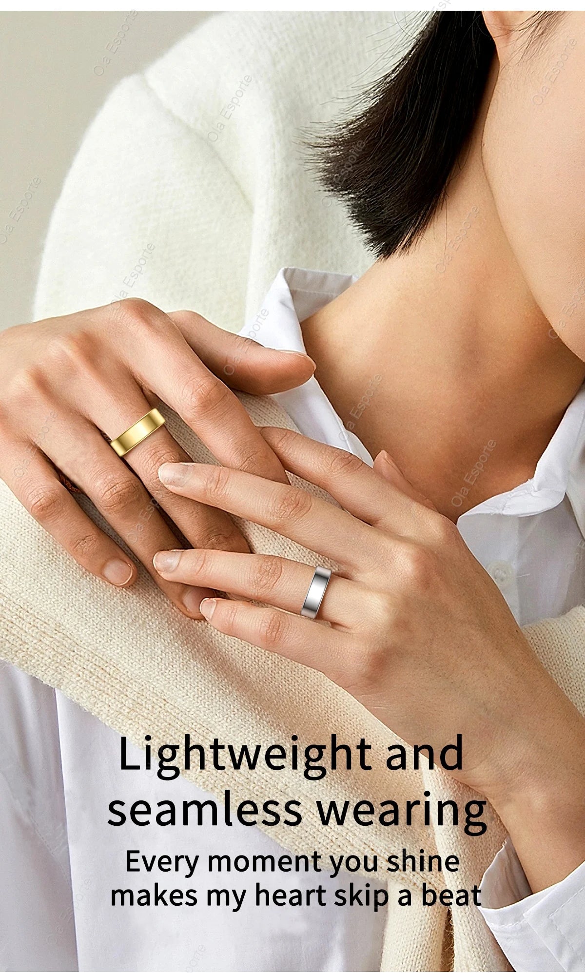 Anneau intelligent de pression artérielle, surveillance de la santé du sommeil, Mode multisport, smartring IP68, étanche, soins à distance pour hommes et femmes