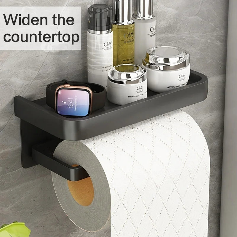 Boîte à mouchoirs de salle de bain, support de rangement de salle de bain, papier toilette, rouleau de papier toilette, téléphone portable, mural, non