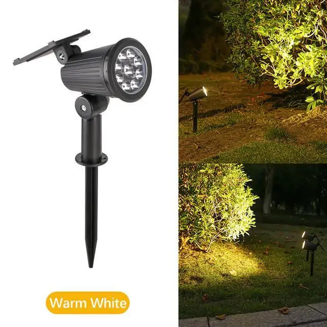 9 LED Solar Garden Spotlights, IP65 Waterproof, Adjustable Brightness, for Outdoor Backyard, Driveway, Lawn Decor Lighting